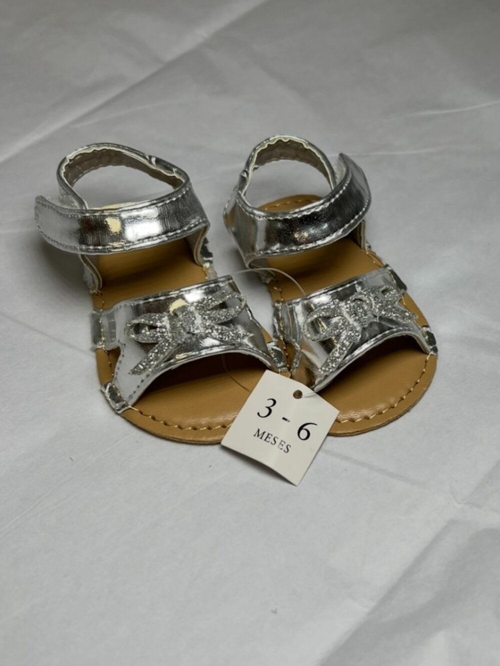 Baby Girl Soft-Sole Sandal Silver 3-6 Months